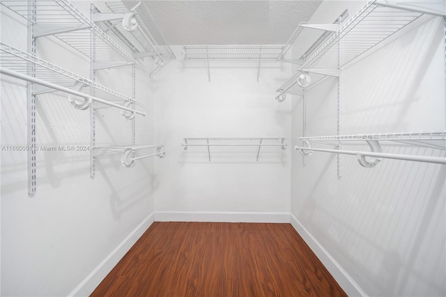 walk in closet featuring wood-type flooring