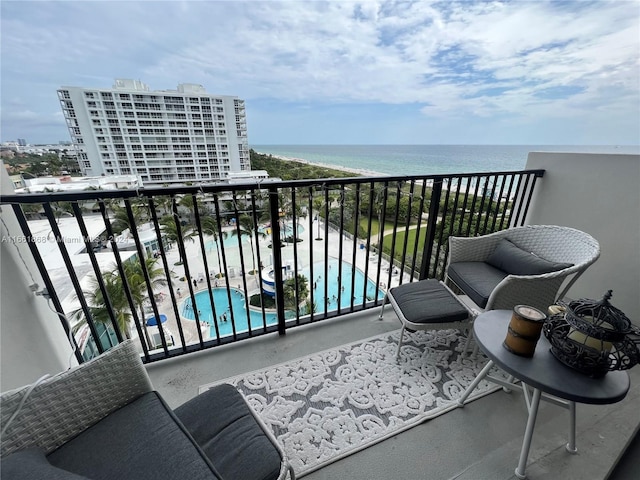 balcony with a water view