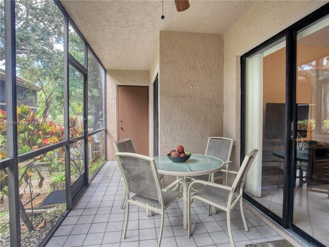 9549 NW 2nd Pl Unit 1-C, Coral Springs, FL 33071 - sunroom featuring a ceiling fan