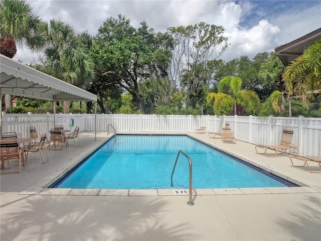 view of pool featuring a patio