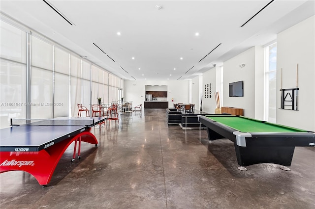 game room with billiards