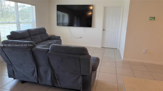 view of tiled living room