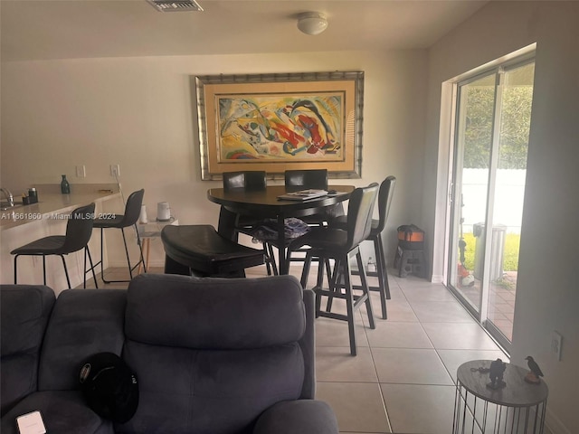 view of tiled dining room