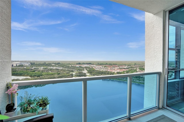 balcony with a water view