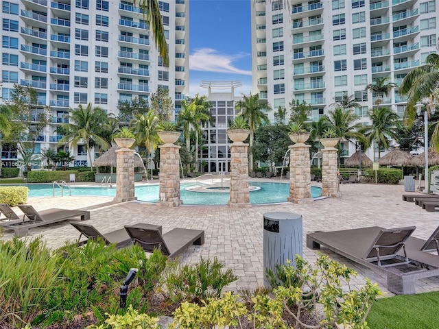 view of pool with a patio area