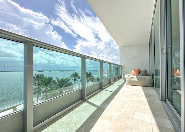 balcony with a water view