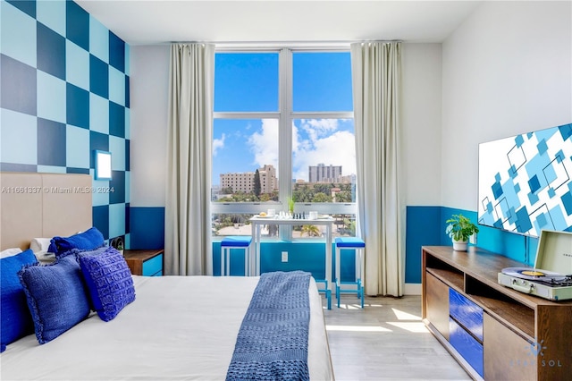 bedroom featuring light hardwood / wood-style flooring