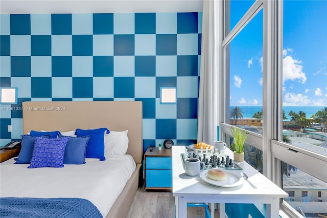 bedroom featuring light hardwood / wood-style flooring