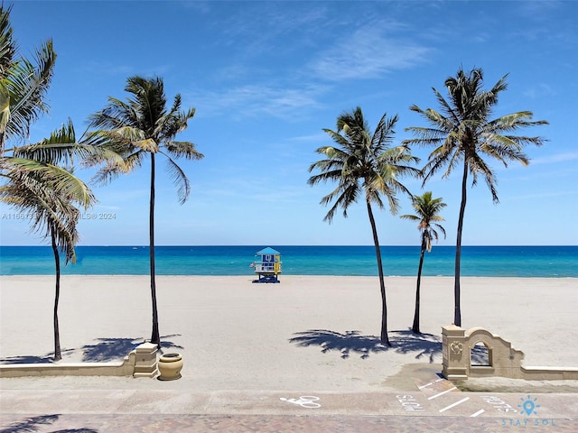 water view featuring a beach view