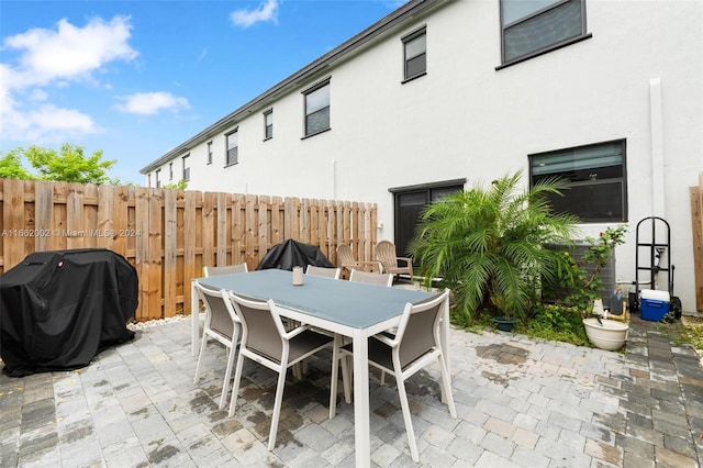 view of patio with area for grilling