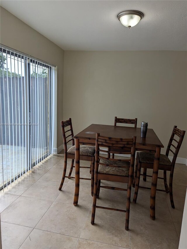 view of tiled dining room