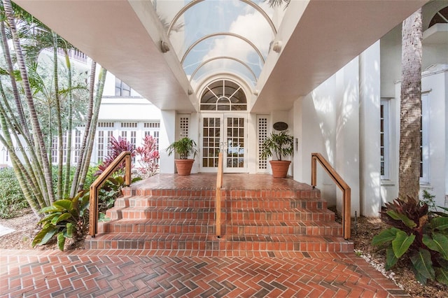 entrance to property with french doors