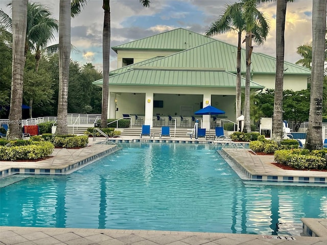 view of pool featuring a patio area