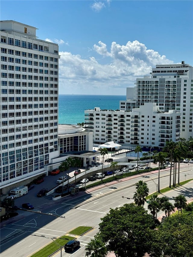 exterior space featuring a water view