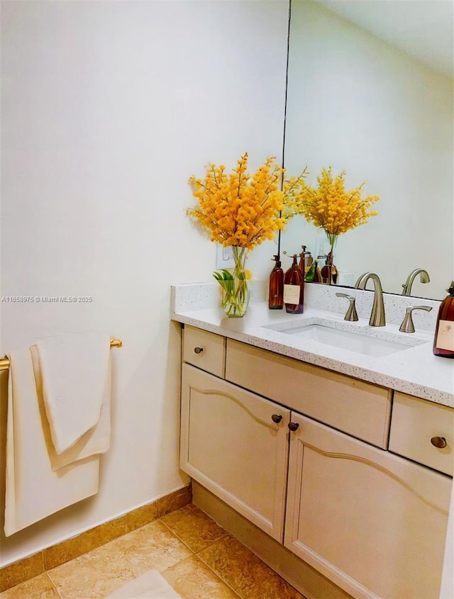 5600 Collins Ave Unit 15B, Miami Beach, FL 33140 - bathroom featuring vanity and baseboards
