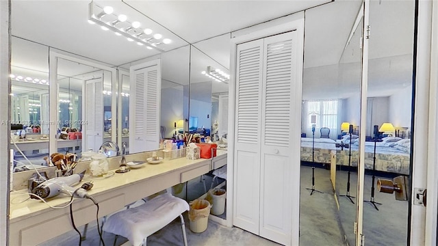 bathroom with concrete flooring