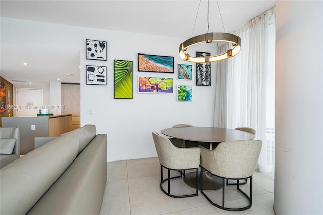 view of tiled dining room