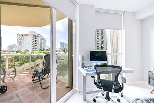 view of tiled office