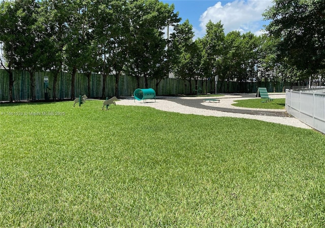 view of yard featuring fence