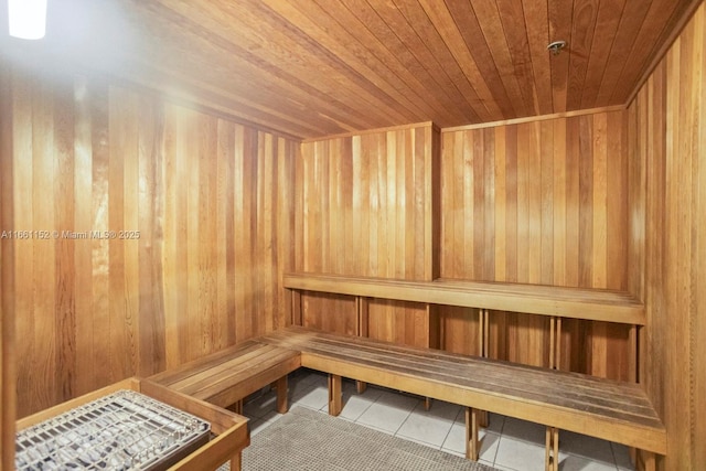 view of sauna / steam room featuring tile patterned flooring