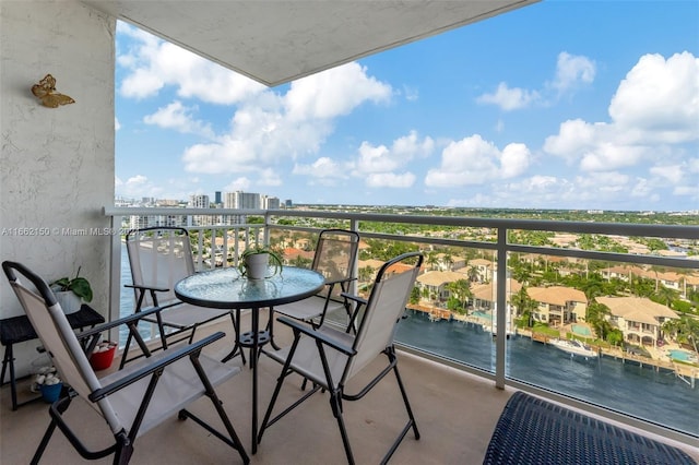 balcony with a water view