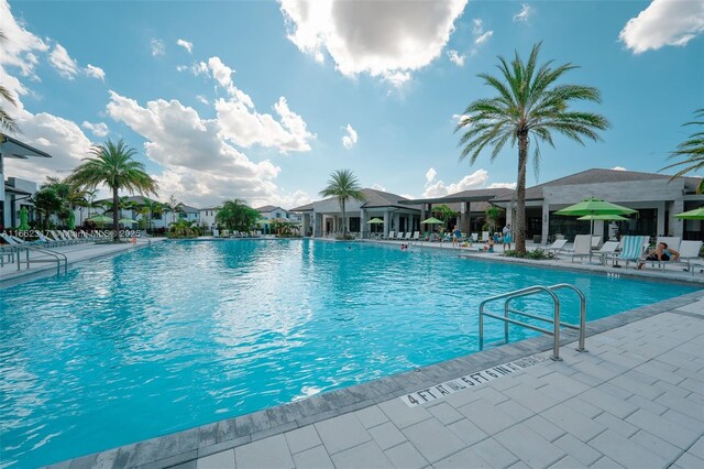 view of pool featuring a patio area