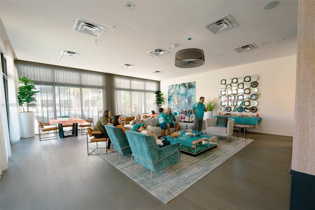 living room featuring hardwood / wood-style flooring