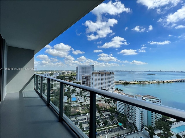 balcony with a water view