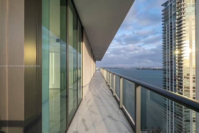 balcony with a water view