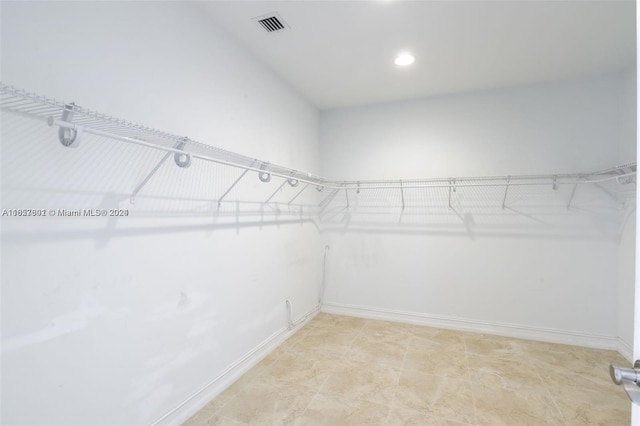 view of walk in closet