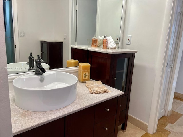 bathroom featuring vanity and tile patterned floors