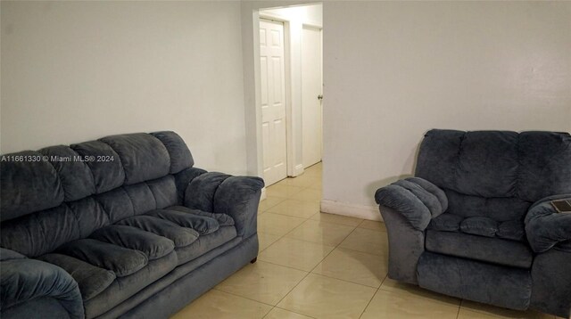 view of tiled living room