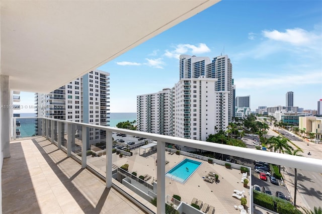 balcony with a water view