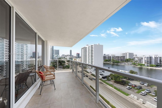 balcony with a water view