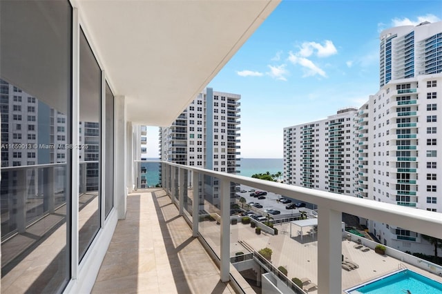 balcony with a water view