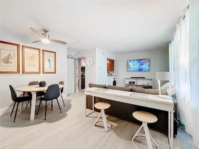 interior space with light hardwood / wood-style flooring