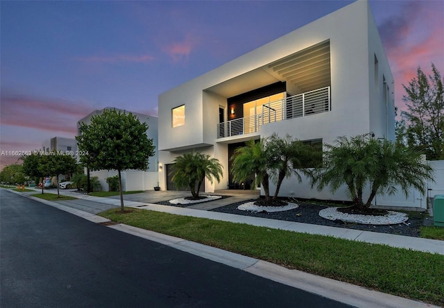 contemporary house with a balcony