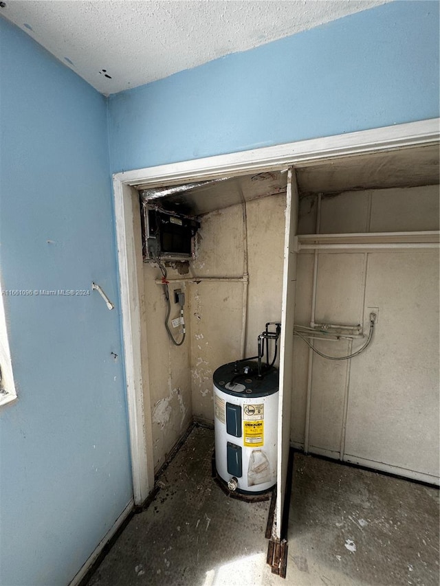 utility room with water heater