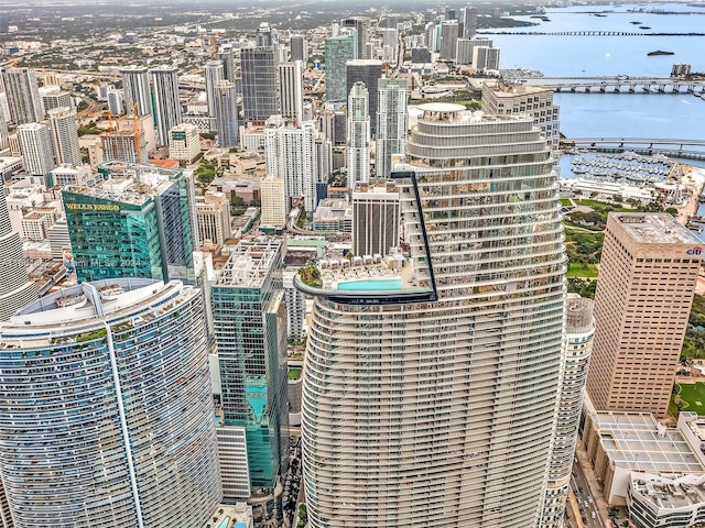 property's view of city with a water view