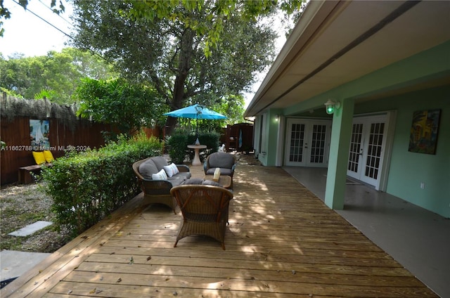 deck with french doors