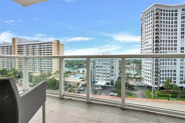 balcony with a water view