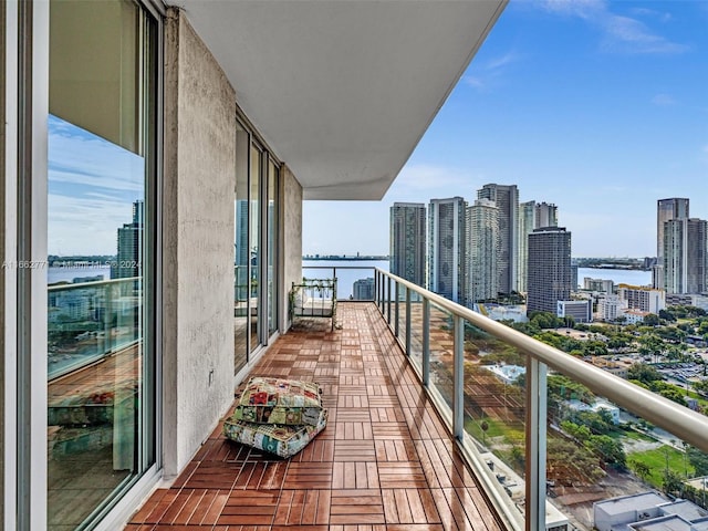 balcony with a water view