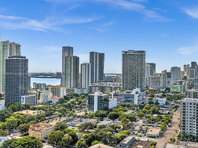 view of city with a water view