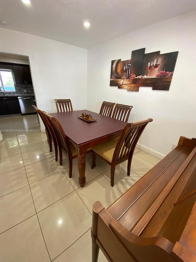 view of tiled dining room