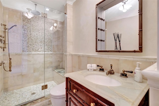 9801 NW Collins Ave Unit Ph8, Bal Harbour, FL 33154 - bathroom with toilet, a shower stall, and vanity