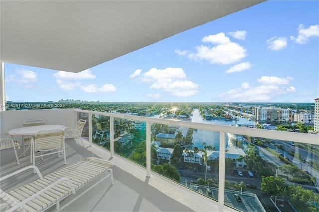 balcony with a water view