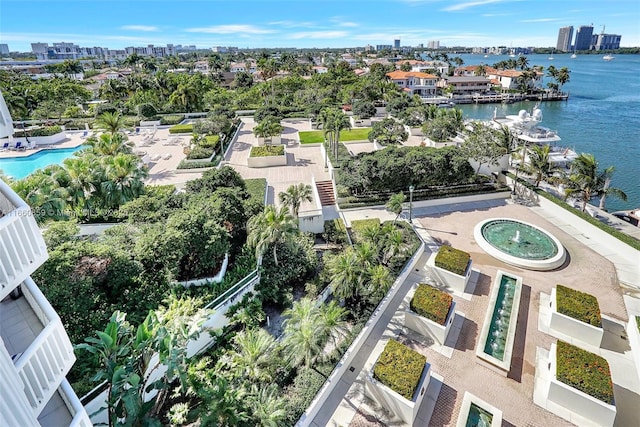 property view of water featuring a city view