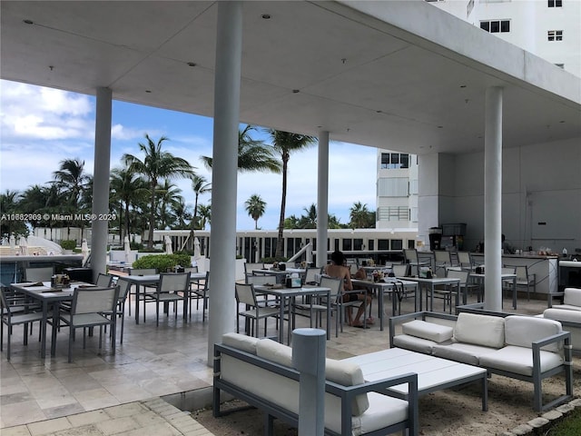 10275 Collins Ave Unit 929, Bal Harbour, FL 33154 - view of patio / terrace with outdoor dining space and an outdoor living space