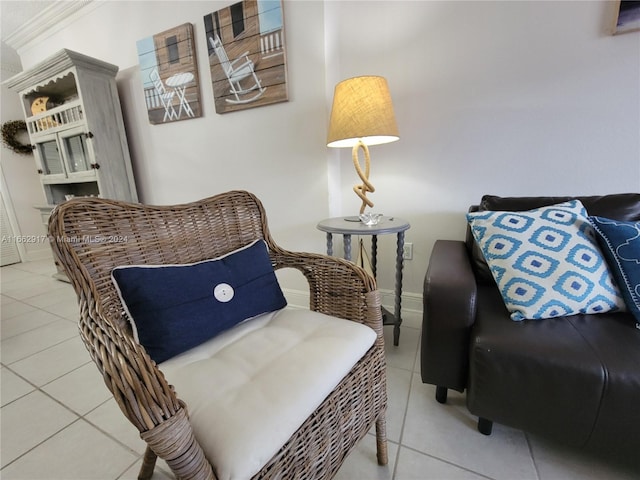 1980 S Ocean Dr Unit 2C, Hallandale Beach, FL 33009 - living area with light tile patterned floors and baseboards