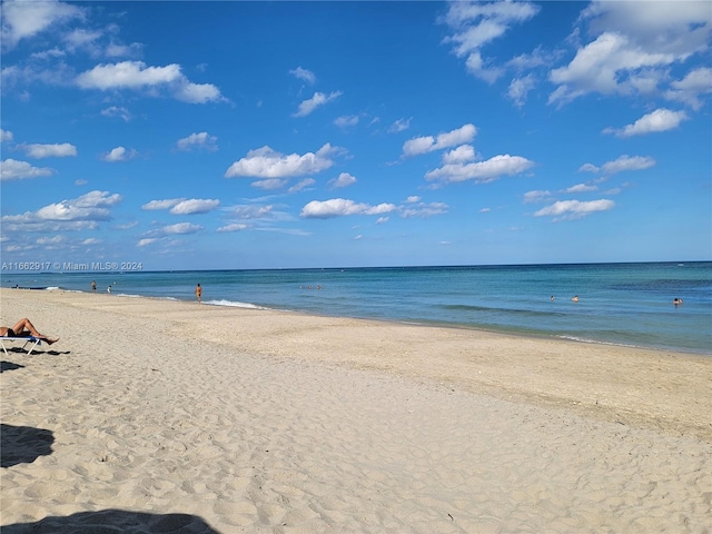 property view of water with a beach view